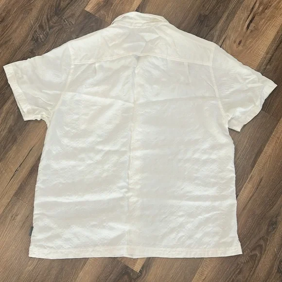 ROYAL ROBBINS short sleeve button front shirt white casual men’s L 89% Modal - Picture 8 of 11